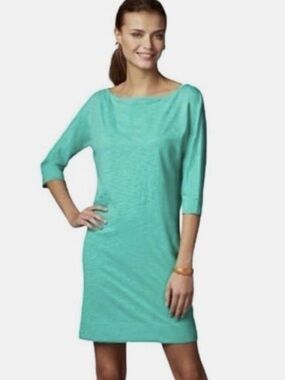 Lilly Pulitzer t-shirt dress w/ Boatneck 3/4 Sleeve Shift Dress - Aqua